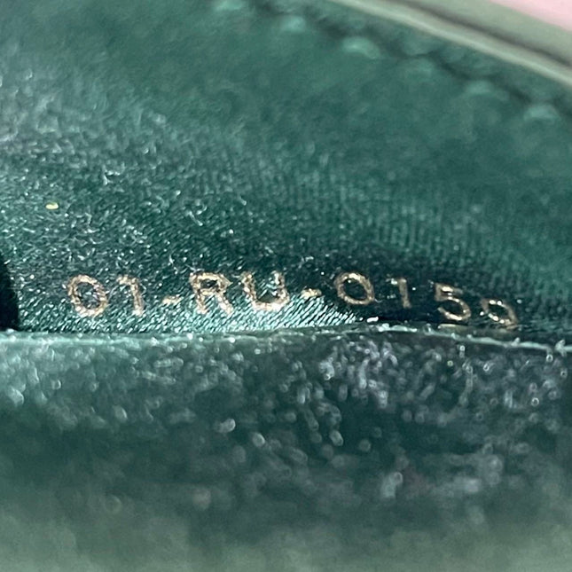 Dior Saddle Mini 2019 Silk Emerald Green with crystals