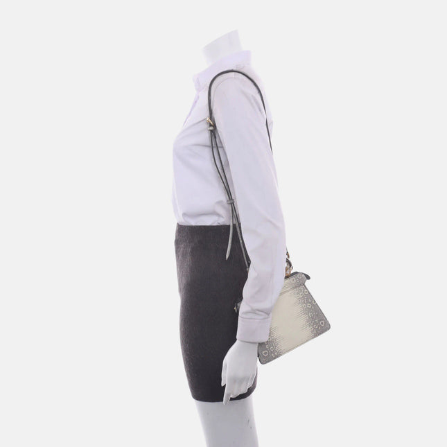 Sold Fendi Peekaboo ISeeU Petite White Lizard Leather Bag
