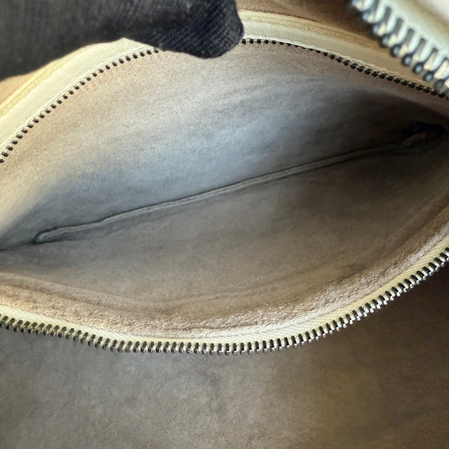 Bottega Veneta Veneta Hobo Intrecciato White Nappa Leather Medium 40cm