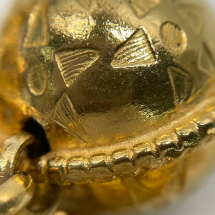 Celine 1990s Vintage Gold-tone Triomphe Planet Link Charm Bracelet