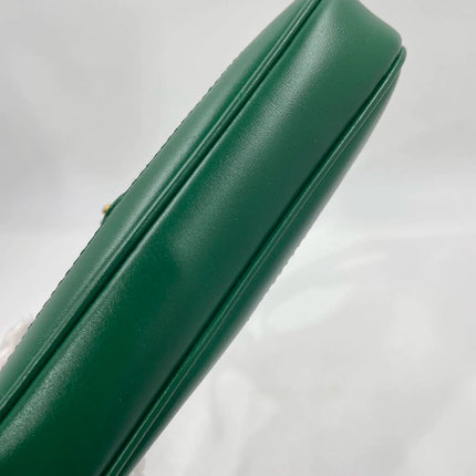 Gucci Jackie 1961 Mini Handbag in Green Leather with Adjustable Strap