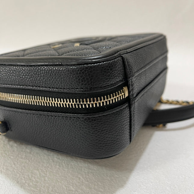 Chanel Filigree Mini Vanity Case 2019 Caviar Leather Black