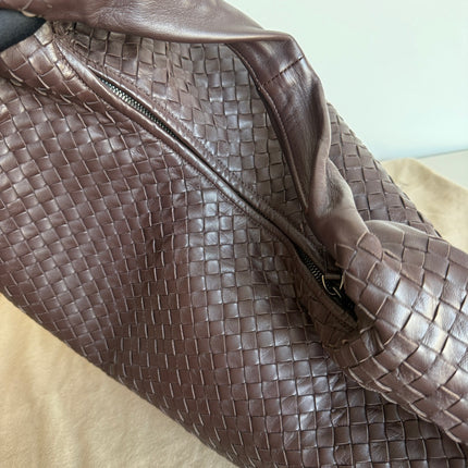 Bottega Veneta Belly Hobo Intreccio Leather Dark Chocolate Brown Large 50cm