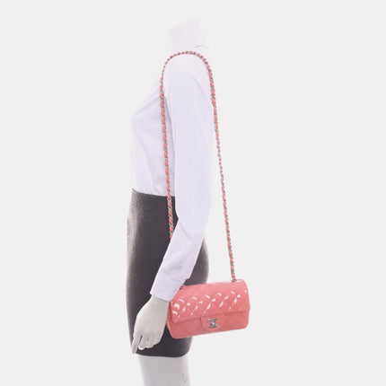 Sold Chanel Classic Flap Mini Pink Patent Leather Silver Hardware, 2015-2016