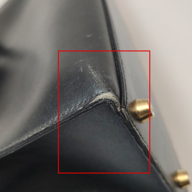 Hermès Kelly 32 Sellier Black Box Leather Gold Hardware with Strap