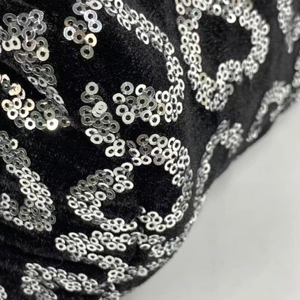 FENDI Mini Bucket White Heart Shaped Sequin Black Bag