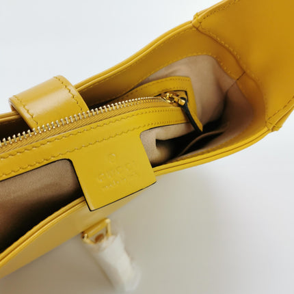 Gucci Jackie 1961 Yellow Leather Bag Small Shoulder Bag With Strap