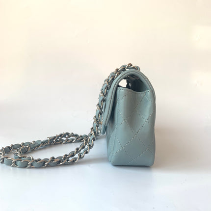 Sold Chanel Classic Flap Rectangular Mini Misty Blue Lambskin, 2011-2012