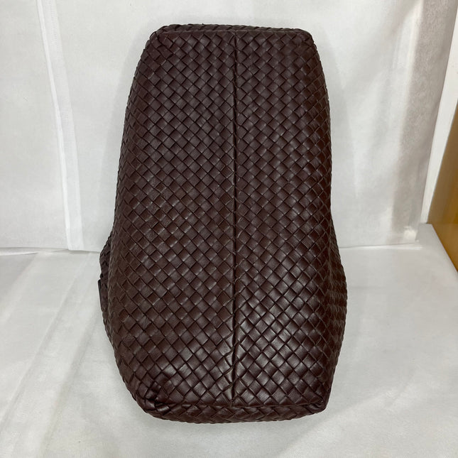 Bottega Veneta Cabat Tote Intreccio Leather Chocolate Brown 42cm