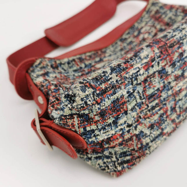 Chanel Tweed with Red Clover Charm Shoulder Bag