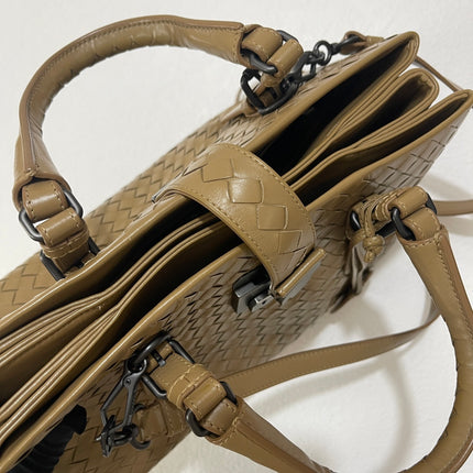 Bottega Veneta Roma Intrecciato Nappa Leather Beige Light Brown Small 30cm