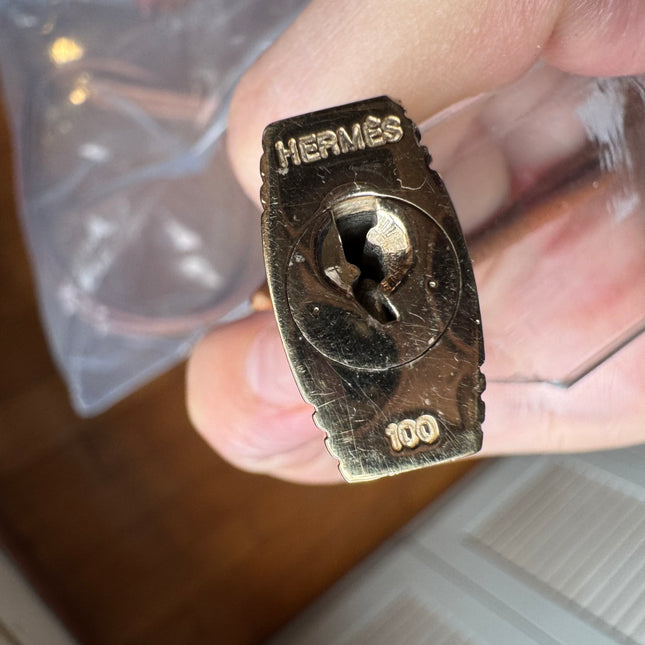 Hermes Kelly 32 Sellier Gold Epsom Leather Gold HW Double Ring 2002
