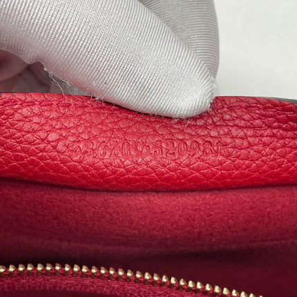 Gucci Jackie 1961 Small Red Pebbled Leather Shoulder Bag