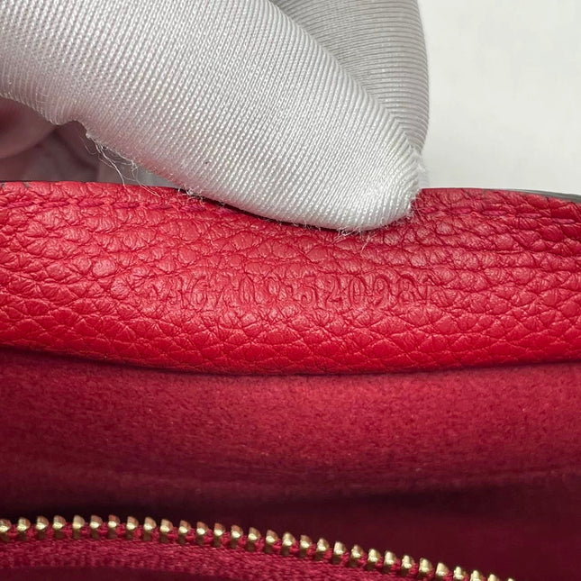 Gucci Jackie 1961 Small Red Pebbled Leather Shoulder Bag