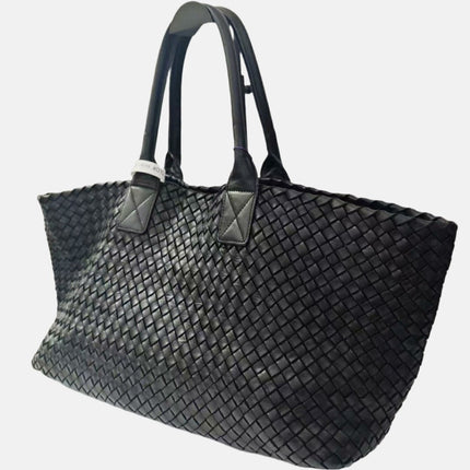 Bottega Veneta Cabat Large Intreccio Leather Tote Bag Black 40cm