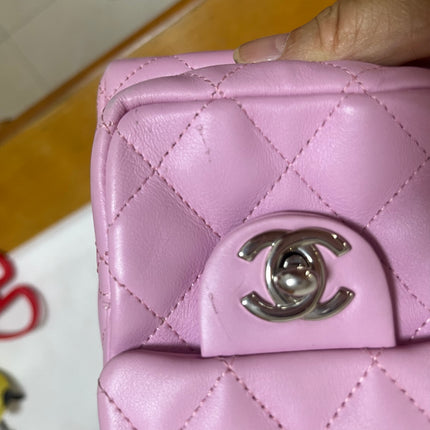 Chanel Cambon Large Pink Calfskin Leather Double Strap Handbag