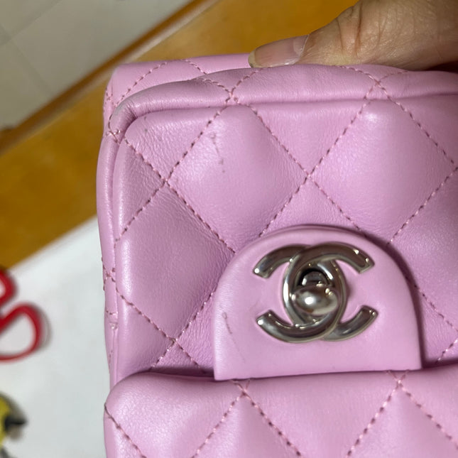 Chanel Cambon Large Pink Calfskin Leather Double Strap Handbag
