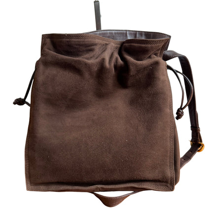 Loewe Flamenco Medium Brown Suede Leather Shoulder Bag 28cm