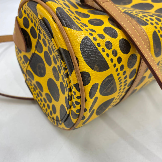 Louis Vuitton x Kusama Papillon 28 Yellow Polka Dots Handbag