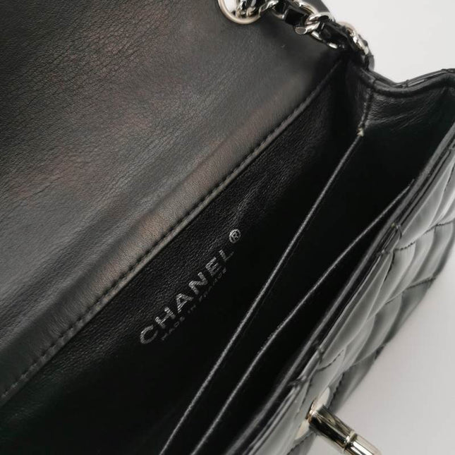 Sold Chanel Classic Flap Rectangular Super Mini Black Patent Leather Silver Hardware