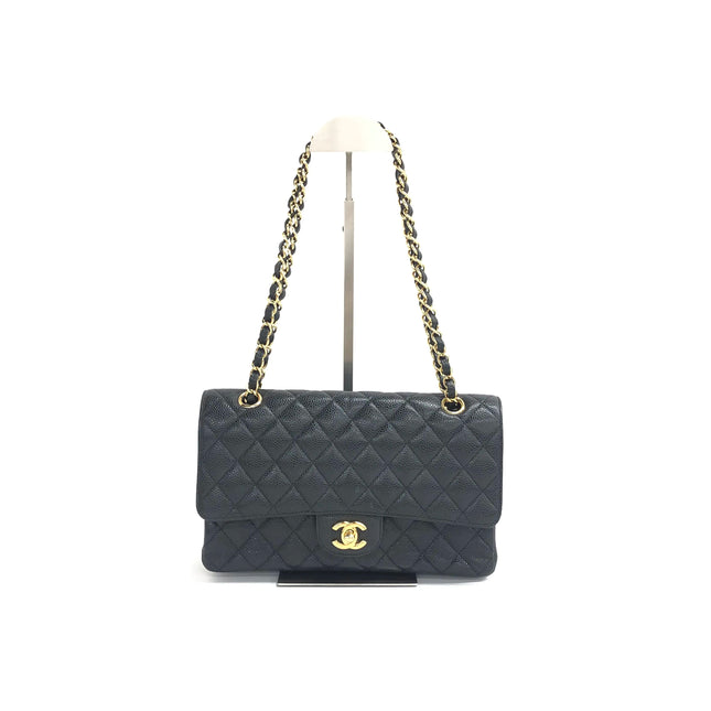 Chanel Classic Flap Medium 2014 Black Caviar Leather Gold Hardware-Luxbags