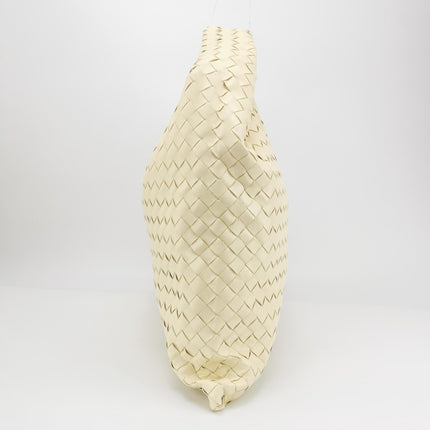 Bottega Veneta Hop Large Leather Pale Cream Yellow Hobo Bag