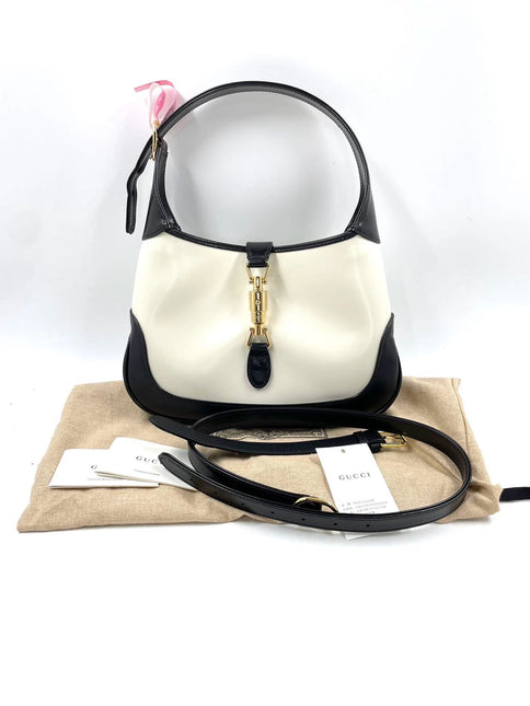 Gucci Jackie 1961 Black & White Leather Bag Small