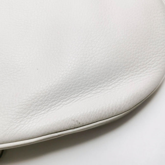 Dior Saddle Vintage Leather White with Silver Hardware