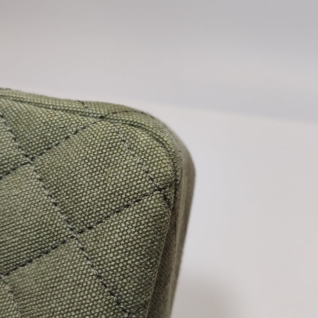 Chanel Classic Flap Green Quilted Canvas Coco Cuba Charms 2017