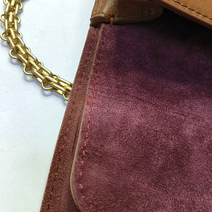 Chanel Nude Medallion 2.55 Reissue Brown Calfskin Double Flap Bag Gold Chain 2017