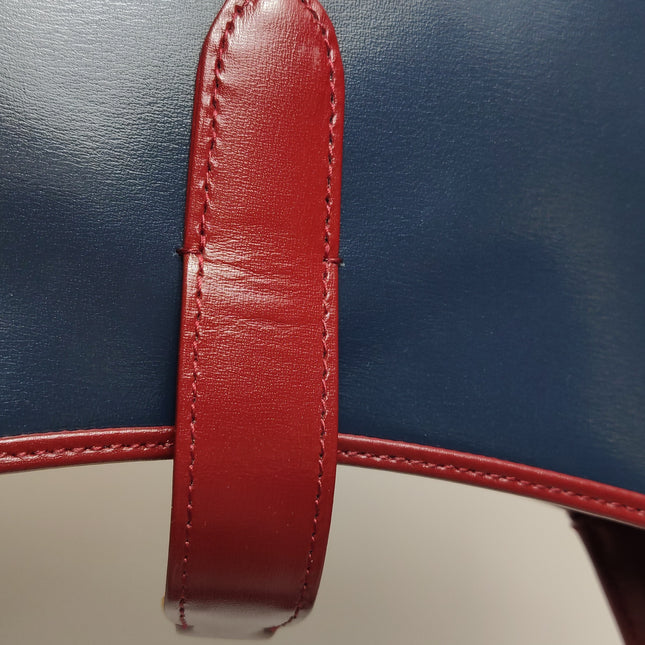 Gucci Jackie 1961 Small Navy and Burgundy Leather Crossbody Bag