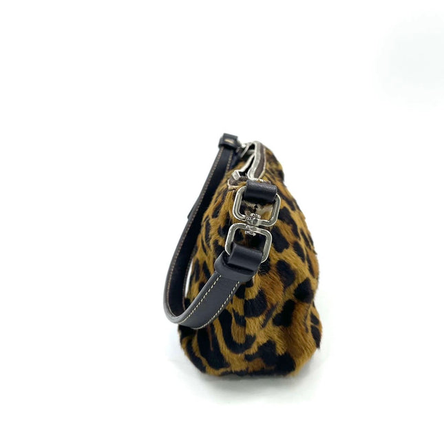 Prada Leopard Print Pony-style Calfskin Mini Clutch