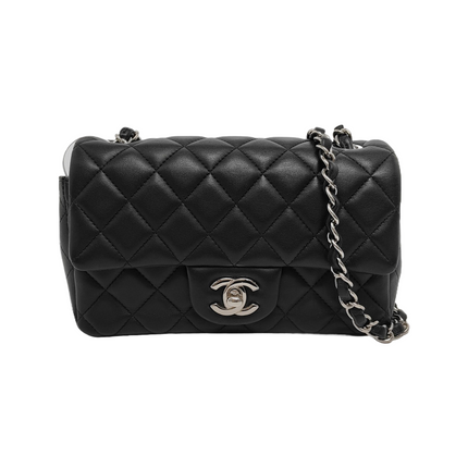 Chanel Classic Flap Rectangular Mini Midnight Navy Black Lambskin-Luxbags