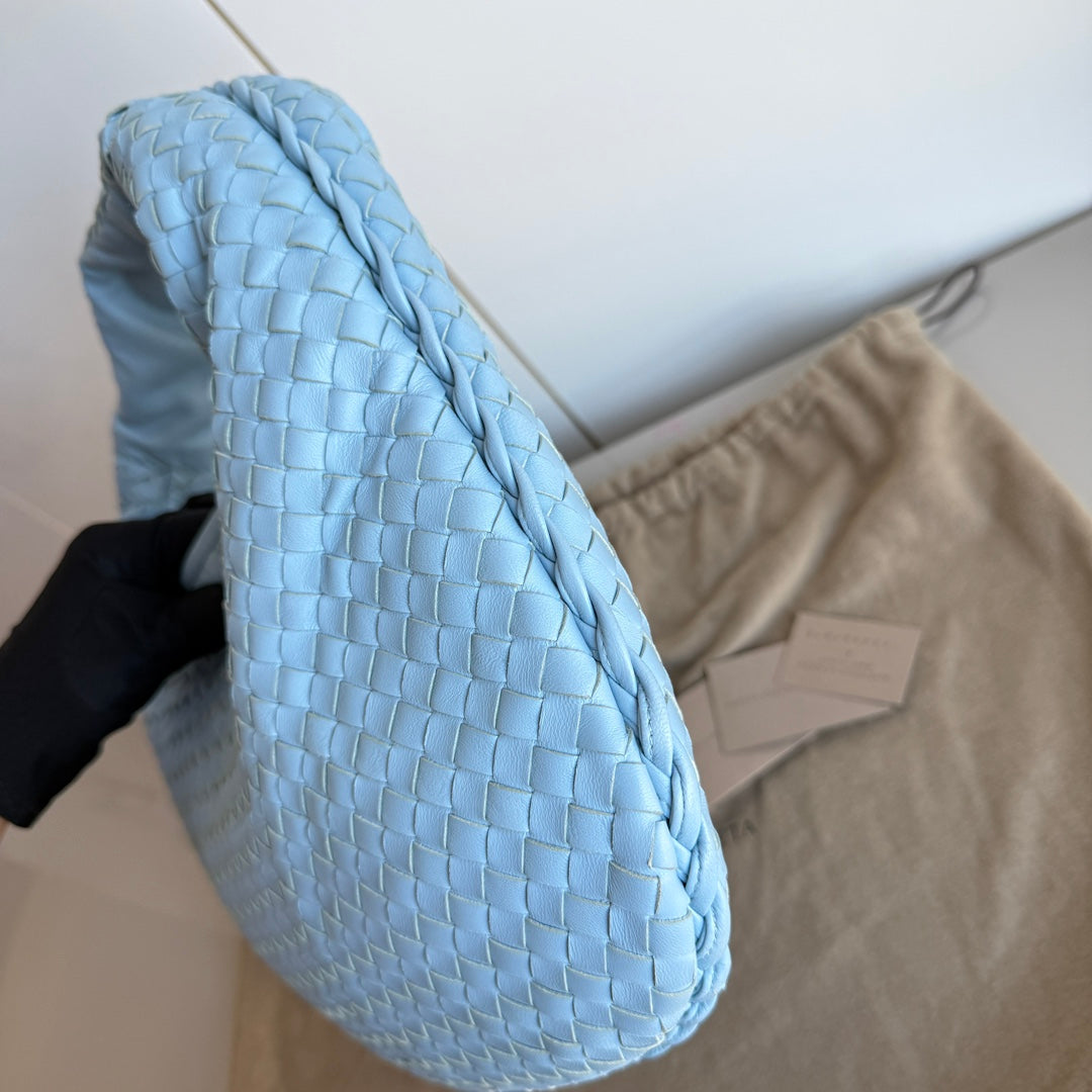 Bottega Veneta Veneta Hobo Medium Baby Blue Intrecciato Leather Bag 41cm