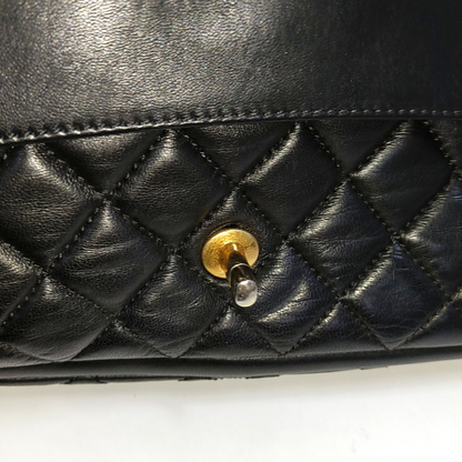 Chanel Now and Forever Large Flap Bag Black Lambskin Gold HW, 2013-14