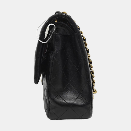 Chanel Timeless Classic Flap Medium Black Lambskin Leather Gold Hardware