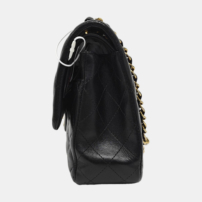 Chanel Timeless Classic Flap Medium Black Lambskin Leather Gold Hardware