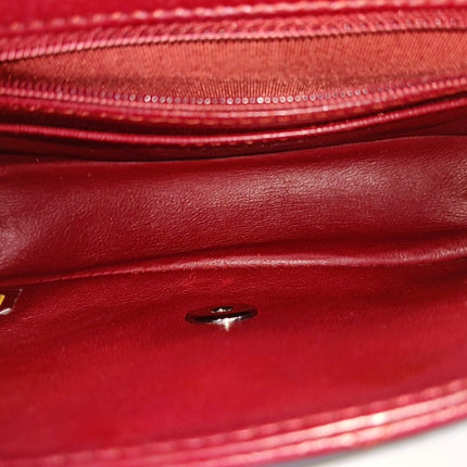 Chanel Classic Flap Rectangular Mini Red Caviar Leather Silver Hardware