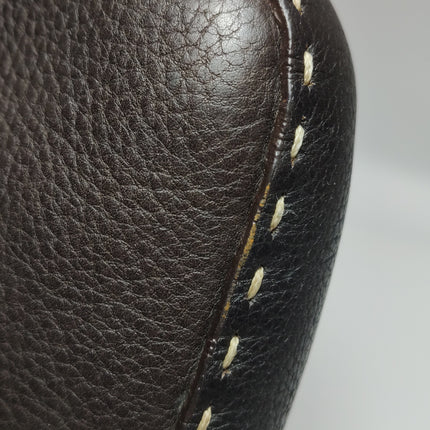 Fendi Baguette Selleria Calfskin Leather Brown Shoulder Bag