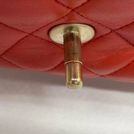 Chanel Classic Flap Medium Red Lambskin Leather with Gold Hardware