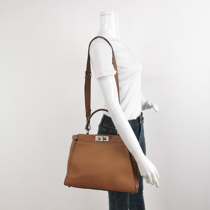 Sold Fendi Peekaboo ISeeU Sellier Medium Calfskin Leather Tan Brown