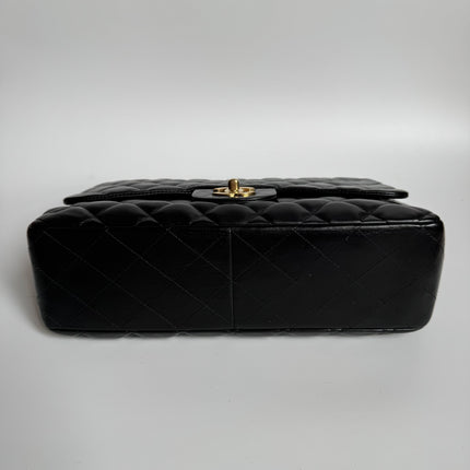 Chanel Classic Flap Jumbo Black Lambskin Leather Single Flap Gold Hardware 2009-2010