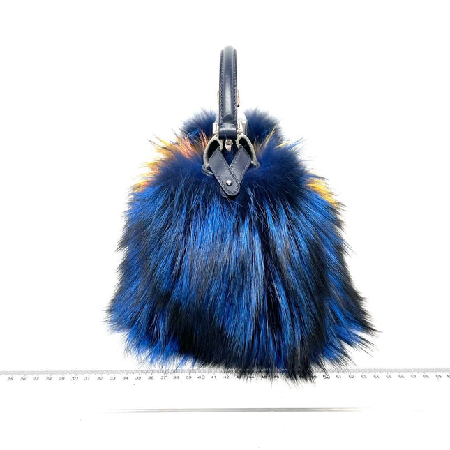 Fendi Peekaboo Mini Fox Fur Blue Limited Edition 2014