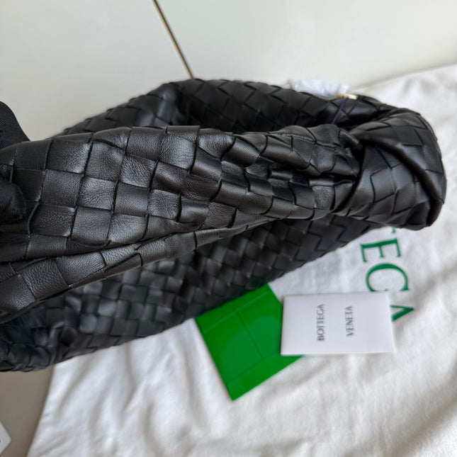 Bottega Veneta Jodie Small Black Lambskin Leather Silver Hardware