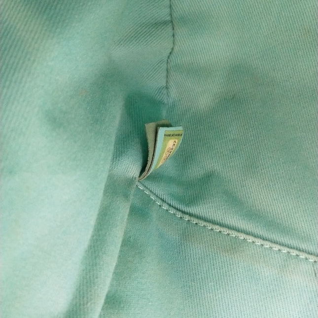 Chanel Deauville Tote Light Blue Cloth Leather Chain Handle Small 34cm