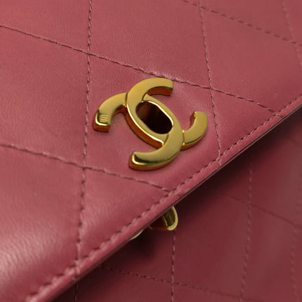 Chanel Kelly Vintage Top Handle Bag Lambskin Leather 24k Gold Hardware