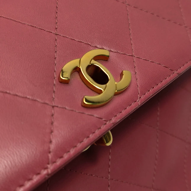 Chanel Kelly Vintage Top Handle Bag Lambskin Leather 24k Gold Hardware