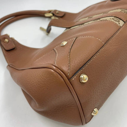 Gucci Piston Lock Brown Bardot Small Vintage Handbag