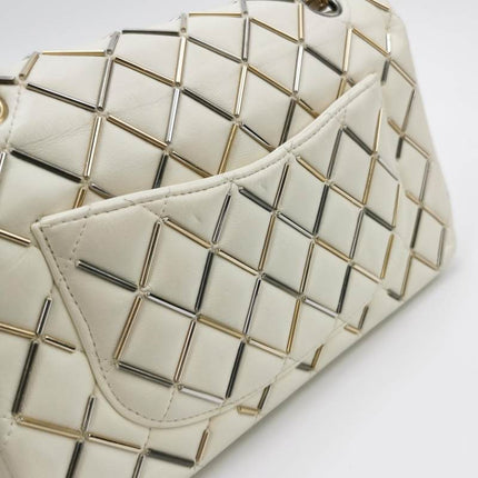 Sold Chanel Classic Flap Small White Leather and Gilt and Silver Hardware, 2020-2021