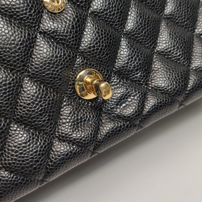 Chanel Classic Flap Medium 2015 Black Caviar Leather Gold Hardware